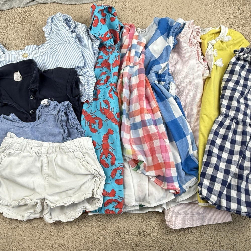 Crewcuts Clothing Lot of 11 Size 6-7 Summer Dresses Gingham Shorts Linen Sets